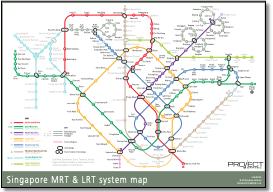 Singapore MRT & LRT train / rail map